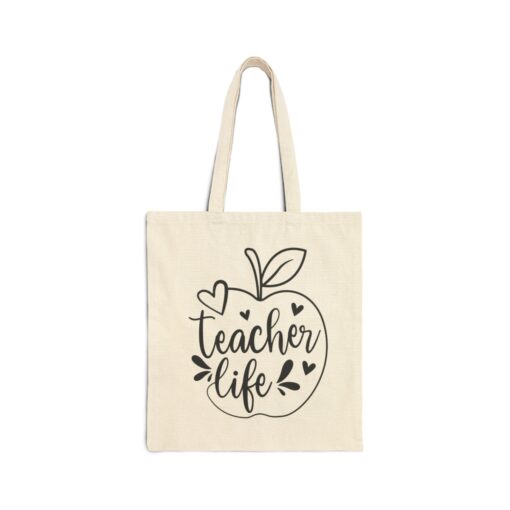 Teacher Life Canvas Tote Bag - Image 2