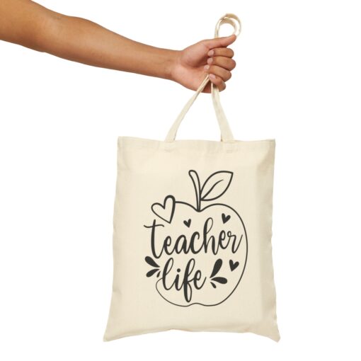 Teacher Life Canvas Tote Bag - Image 5