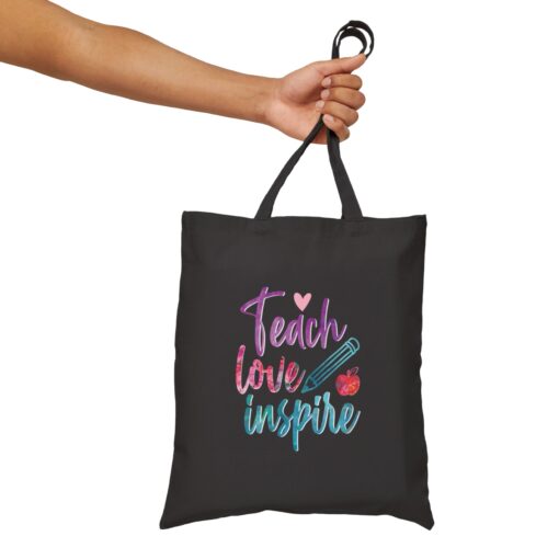 Teach Love Inspire Teacher Canvas Tote Bag - Image 5