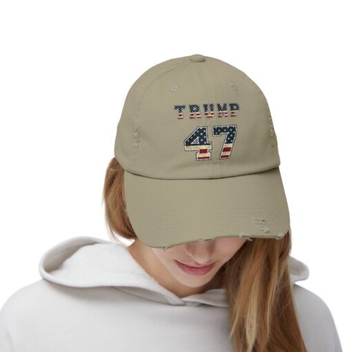 Trump 47 Unisex Distressed Cap - Image 36