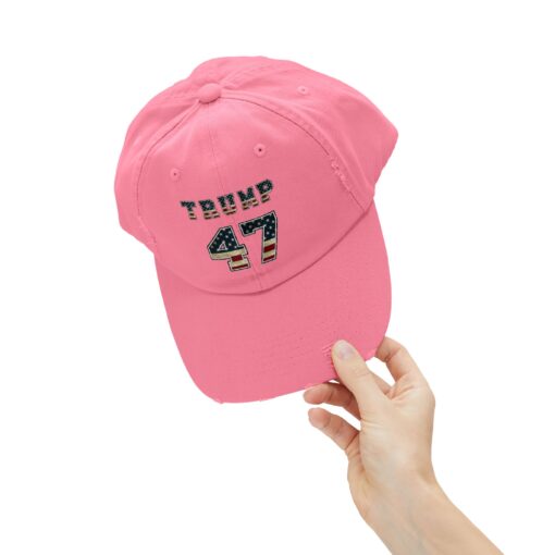 Trump 47 Unisex Distressed Cap - Image 8