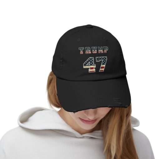 Trump 47 Unisex Distressed Cap - Image 12