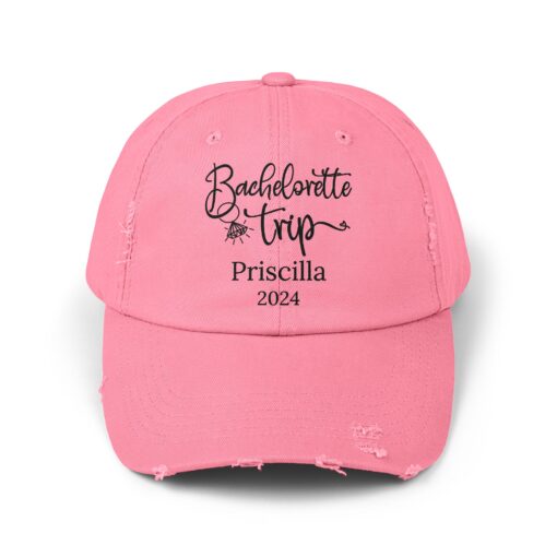 Personalized Bachelorette Trip Distressed Cap - Image 9