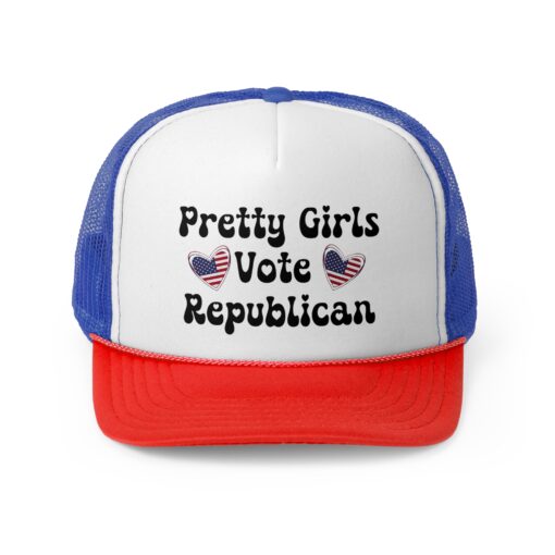 Patriotic Heart Trucker Caps (Pretty Girls/City Girls/Sassy) Girls Vote Republican - Image 13