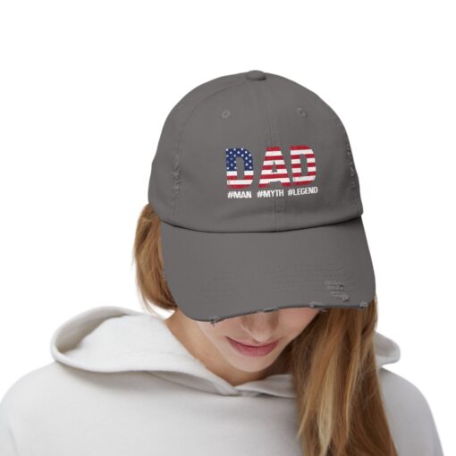 Dad Patriotic Man Myth Legend Distressed hat - Image 12