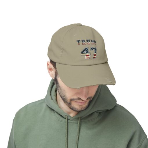 Trump 47 Unisex Distressed Cap - Image 38