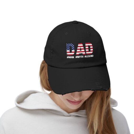 Dad Patriotic Man Myth Legend Distressed hat - Image 4