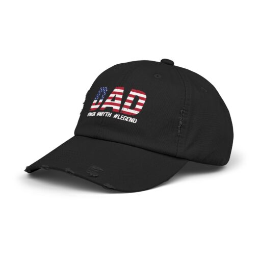 Dad Patriotic Man Myth Legend Distressed hat - Image 2