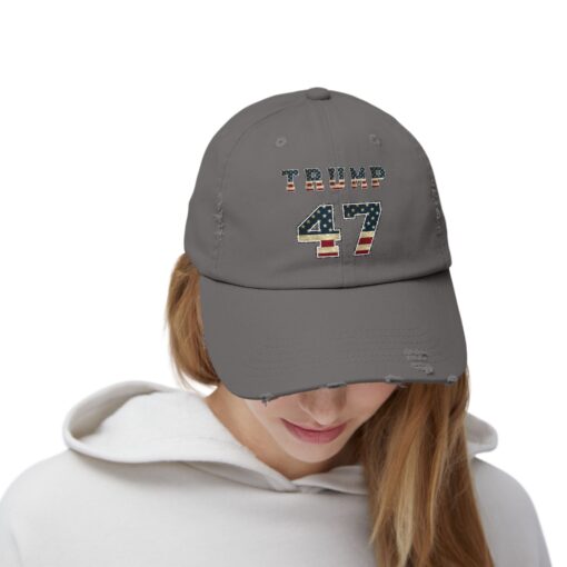 Trump 47 Unisex Distressed Cap - Image 52