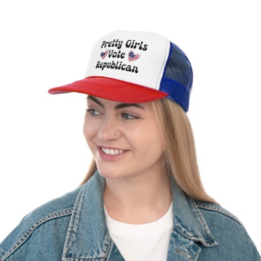 Patriotic Heart Trucker Caps (Pretty Girls/City Girls/Sassy) Girls Vote Republican - Image 16