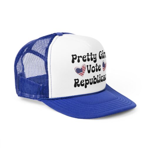 Patriotic Heart Trucker Caps (Pretty Girls/City Girls/Sassy) Girls Vote Republican - Image 26