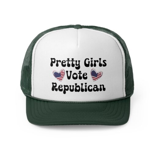 Patriotic Heart Trucker Caps (Pretty Girls/City Girls/Sassy) Girls Vote Republican - Image 17