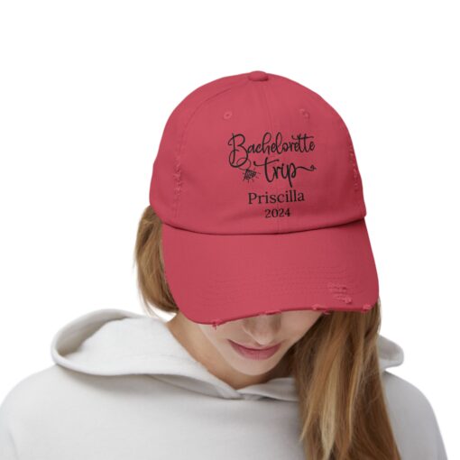 Personalized Bachelorette Trip Distressed Cap - Image 4