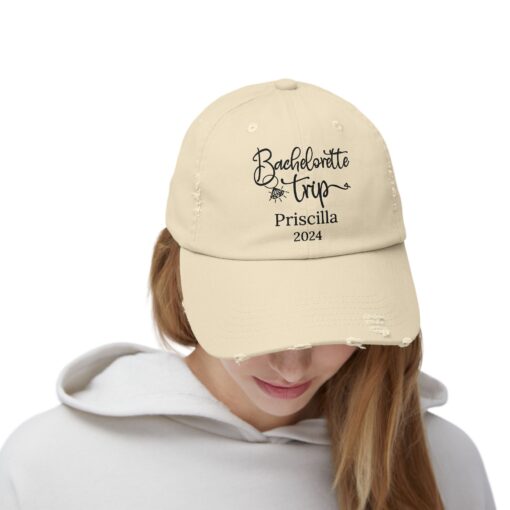 Personalized Bachelorette Trip Distressed Cap - Image 8