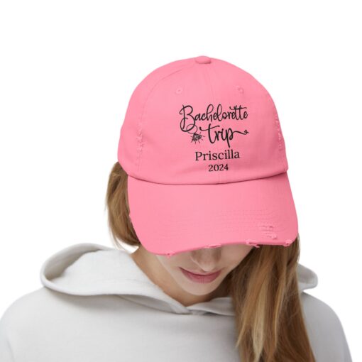 Personalized Bachelorette Trip Distressed Cap - Image 12