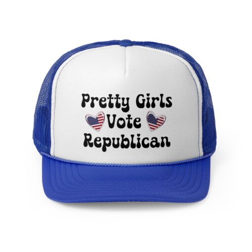 Patriotic Heart Trucker Caps (Pretty Girls/City Girls/Sassy) Girls Vote Republican - Image 25