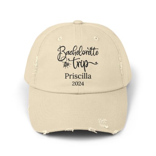 Personalized Bachelorette Trip Distressed Cap - Image 5