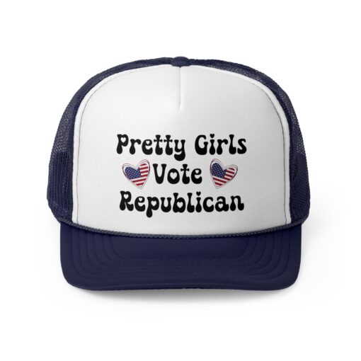 Patriotic Heart Trucker Caps (Pretty Girls/City Girls/Sassy) Girls Vote Republican - Image 21