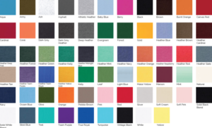 bella canvas color chart for tees