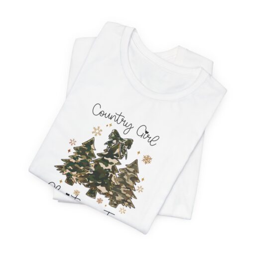 Country Christmas Tee, christmas tee, christmas graphic tee, graphic t, camo chirstmas tee, graphic christmas shirt, country girl tee, camo - Image 2