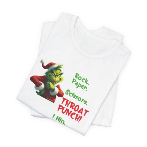 Rock. Paper. Scissors. THROAT PUNCH - Grinch Tee - Image 2